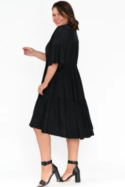 Cotton Dresses<Worthier Hope Black Tiered Midi Dress