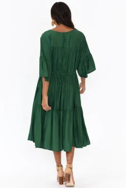 Cotton Dresses<Worthier Hope Green Tiered Midi Dress