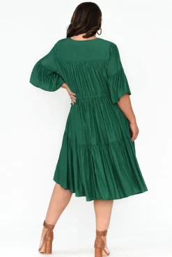 Cotton Dresses<Worthier Hope Green Tiered Midi Dress