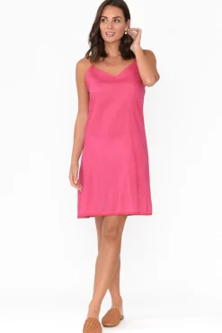 Slips<Orientique Hot Pink Cotton Slip Dress