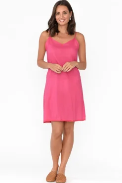 Slips<Orientique Hot Pink Cotton Slip Dress