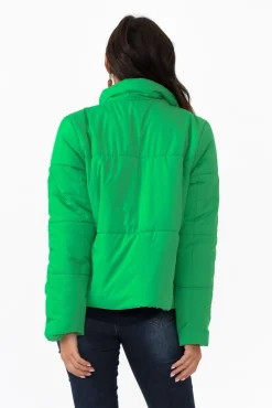 Jackets<Brave u0026 True Hudson Green Puffer Jacket