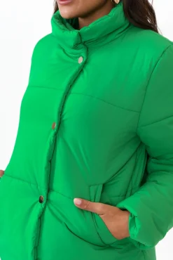 Jackets<Brave u0026 True Hudson Green Puffer Jacket