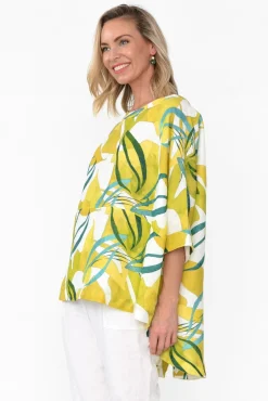 Linen Tops<Tirelli Huxton Yellow Garden Pleat Top
