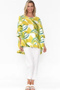 Linen Tops<Tirelli Huxton Yellow Garden Pleat Top
