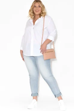 Jeans<PQ Indiana Light Denim Frayed Slim Fit Jean