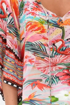 Sleeved Tops<Inoa Iris Pink Garden Silk Tie Top