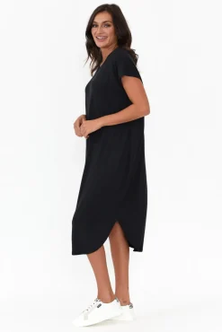 Midi Dresses<Tani Ivy Black Micro Modal Midi Dress