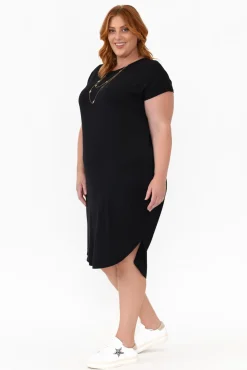 Midi Dresses<Tani Ivy Black Micro Modal Midi Dress