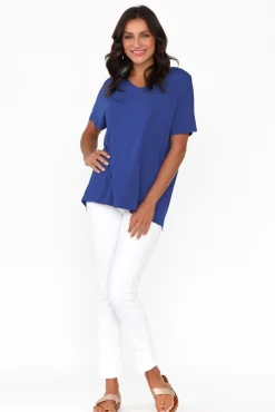 Sleeved Tops<Tani Ivy Cobalt Micro Modal Swing Tee
