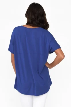 Sleeved Tops<Tani Ivy Cobalt Micro Modal Swing Tee