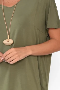 Sleeved Tops<Tani Ivy Olive Micro Modal Swing Tee