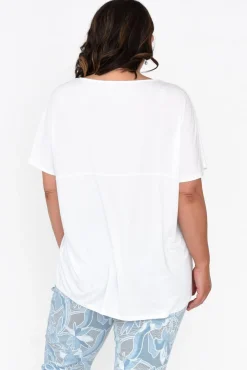 Sleeved Tops<Tani Ivy White Micro Modal Swing Tee
