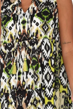 Cotton Dresses<Orientique Izmir Black Geo Organic Cotton Sleeveless Dress