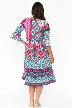 Cotton Dresses<Orientique Izmir Pink Geo Organic Cotton Dress