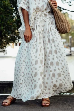 Pants<Imagine Jeffie Beige Spot Linen Pocket Pant