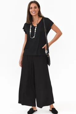 Sleeved Tops<Willow Tree Jenkins Black Modal Tee