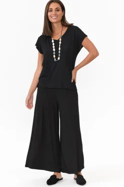 Sleeved Tops<Willow Tree Jenkins Black Modal Tee