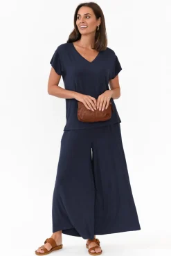 Sleeved Tops<Willow Tree Jenkins Navy Modal Tee