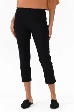 Pants<Willow Tree Jensen Black Cotton Stretch Pant