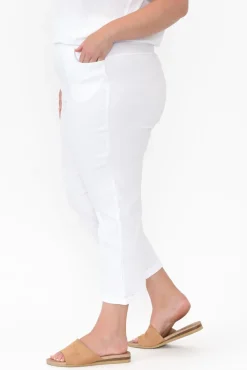 Pants<Willow Tree Jensen White Cotton Stretch Pant