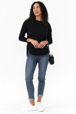 Cotton Tops<Betty Basics Jessie Black Cotton Hi Lo Top