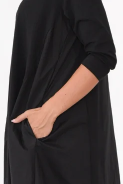 Cotton Dresses<Tirelli Jody Black Cotton Panel Dress