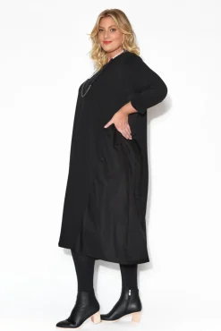 Cotton Dresses<Tirelli Jody Black Cotton Panel Dress