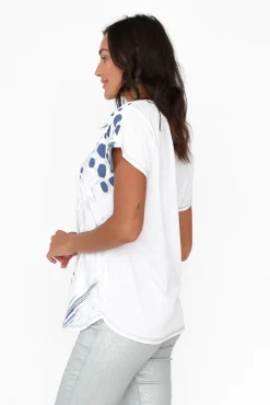 Cotton Tops<Cafe Latte Joetta Blue Animal Cotton Foil Top