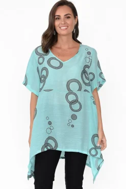 Cotton Tops<Wishstone Johnnie Blue Abstract Waterfall Top