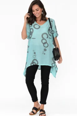 Cotton Tops<Wishstone Johnnie Blue Abstract Waterfall Top