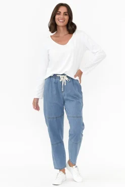 Pants<Willow Tree Johnston Blue Drawstring Pant