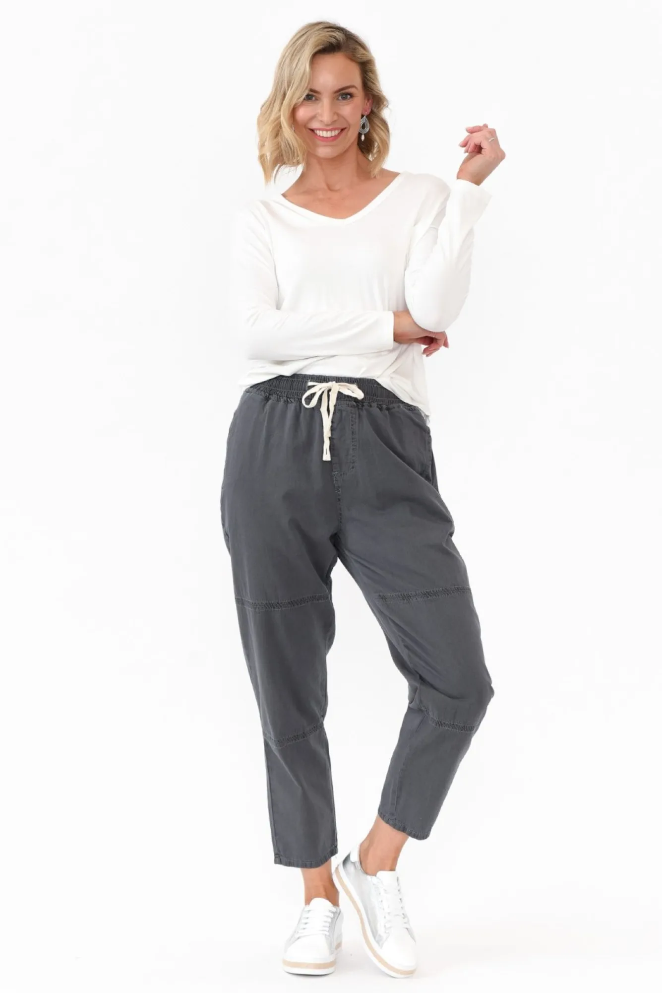 Pants<Willow Tree Johnston Charcoal Drawstring Pant