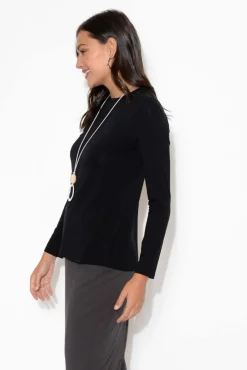 Sleeved Tops<Lou Lou Jones Black Bamboo Long Sleeve Tee