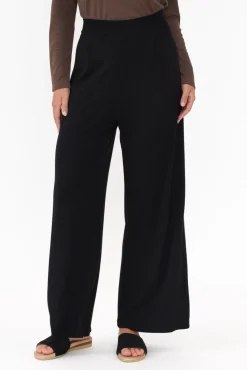 Pants<Lou Lou Joplin Black Bamboo Wide Leg Pant