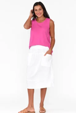 Cotton Tops<Betty Basics Josie Hot Pink Cotton Tank