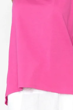 Cotton Tops<Betty Basics Josie Hot Pink Cotton Tank