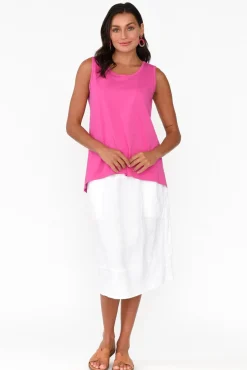 Cotton Tops<Betty Basics Josie Hot Pink Cotton Tank