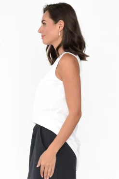 Cotton Tops<Betty Basics Josie White Cotton Tank