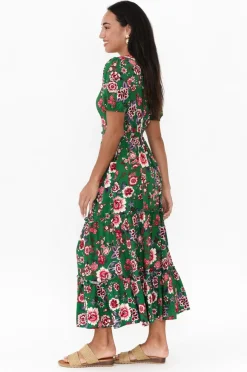 Maxi Dresses<Isabella Boho Joy Green Garden Midi Dress