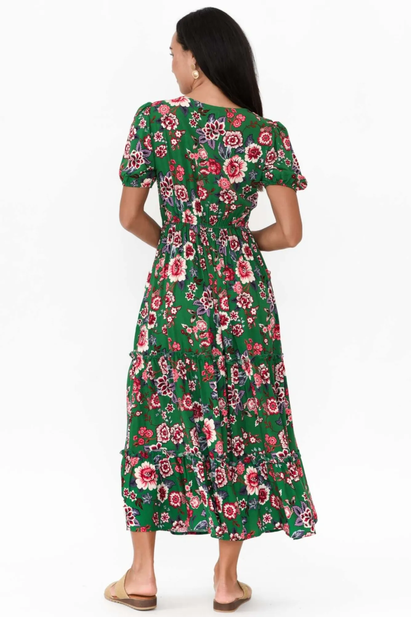 Maxi Dresses<Isabella Boho Joy Green Garden Midi Dress