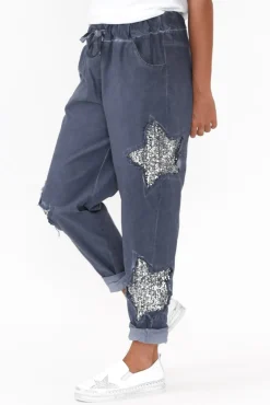 Pants<Donna Donna Juanita Blue Star Stretch Pant