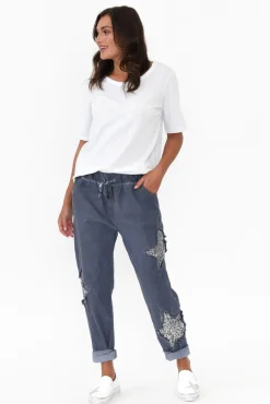 Pants<Donna Donna Juanita Blue Star Stretch Pant