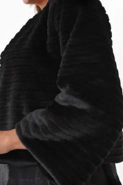 Jackets<La Strada Jude Black Faux Fur Jacket