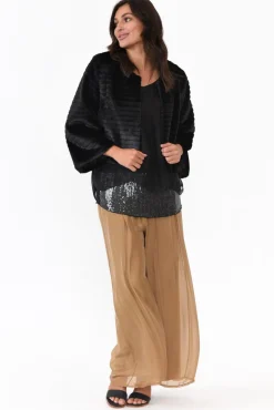 Jackets<La Strada Jude Black Faux Fur Jacket