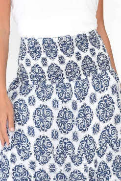 Skirts<Namastai Jude Navy Fiesta Crinkle Cotton Skirt