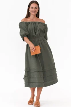 Cotton Dresses<PQ Juliette Dark Green Cotton Dress
