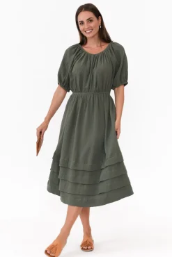 Cotton Dresses<PQ Juliette Dark Green Cotton Dress