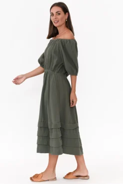 Cotton Dresses<PQ Juliette Dark Green Cotton Dress