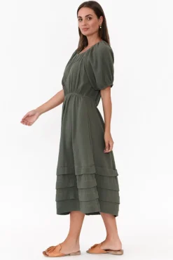 Cotton Dresses<PQ Juliette Dark Green Cotton Dress